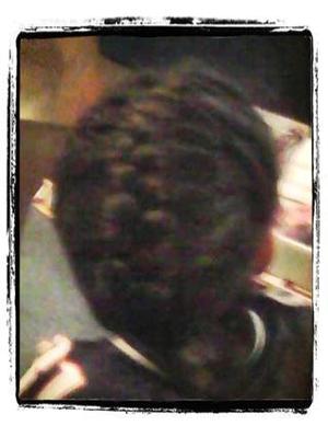 French braid-back view