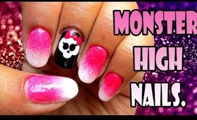 Monster High Logo Inspired nails | Tutorial