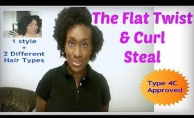 Natural Hair : Flat Twist & Curl on Type 4C Hair (Like Hers but 4C Series of Samirah Gilli)