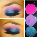 Blue and pink eye shadow 