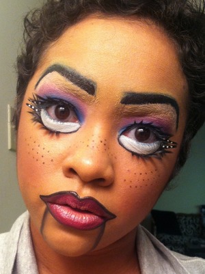 creepy marionette doll makeup idea for halloween
