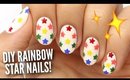 DIY Rainbow Star Nails Using A Hole Puncher!