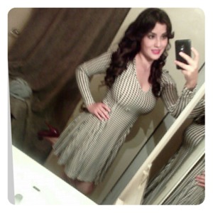I fell in love with this dress i wore for christmas ..i also curled my hair with lioness straightner ..nd of course gotta have my red poppin lips (: