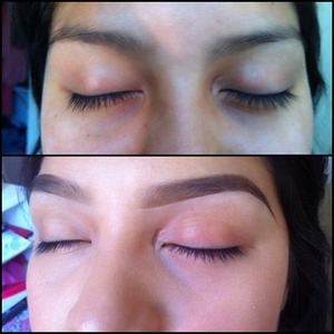 My work on a client. She would always come in for an eyebrow beatdown and foundation routine. 