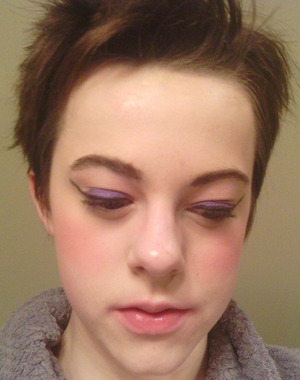 Just another day, having fun with cruddy eyeliner and new purple eyeshadow.