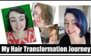 Mermaid Color Hair Transformation (from black to mermaid)