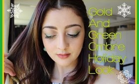 GRWM | Gold and Green Ombre Holiday Look