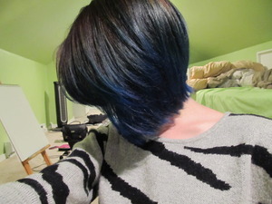 I got my hair done today at a Colorific salon! Brown to blue ombre. :)