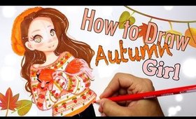 ☕️Autumn Girl with Fox || TUTORIAL🍁 #FALLSERIES☕️