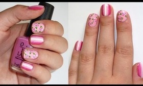 Rose & Ombre Stripe Nail Art Tutorial