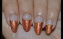 Easy Nail Art for Prom ~ Copper Nails with Gold Beads
