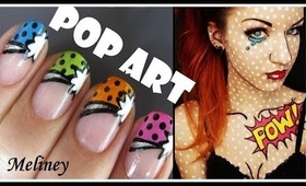 POP ART FRENCH TIP MANICURE | COMIC CARTOON NAIL ART DESIGN RAINBOW NEON HALLOWEEN TUTORIAL DIY