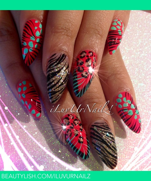 inspired-red-leopard-nails | K's NailArt