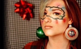 Get Lit For The Holidays! (decorative lights themed makeup look)