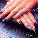 Black and gems...like our Facebook page...Dolly Glitter hair nails & beauty 💕