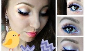 Spring/Easter Inspired Makeup ♡ Purple Glitter Liner ♡