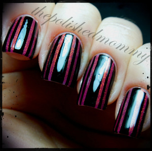  March Nail Art Challenge: Stripes. http://www.thepolishedmommy.com/2013/03/striped-perfection.html
