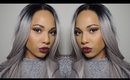 Holiday Dark Lip & Gold Eyes Tutorial | SILVER/GREY HAIR | Ashley Bond Beauty