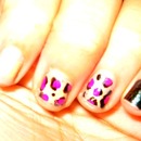 Pink Cheetah nails
