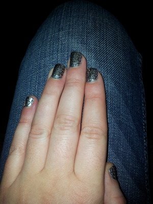 silver leopard nails