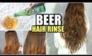 BEER HAIR RINSE! │WASH YOUR HAIR WITH BEER FOR SOFTER, SILKIER AND SHINIER HAIR│ DIY BEER HAIR MASK!