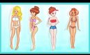 ♡ Drawing Tutorial - How to Draw 4 Summer BIKINI Girls ♡