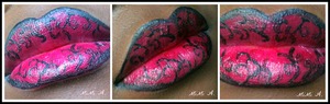 This was my first attempt at doing swirls on the lips. I think it came out pretty good. :)