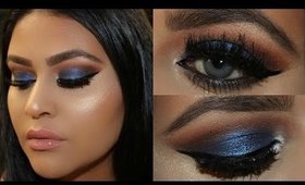 Laura Mercier setting powder dupe?!? + Warm Toned Blue Smokey Eye Tutorial!