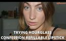 Trying Hourglass Confession Refillable Lipstick | First Impressions