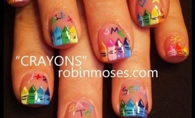 back to school CRAYOLA CRAYON NAILS: robin moses nail art tutorial