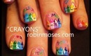 back to school CRAYOLA CRAYON NAILS: robin moses nail art tutorial