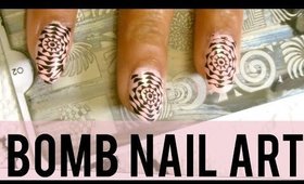 Bomb Nail Art in under 10 Minutes!! | Stamping on Acrylic Nails