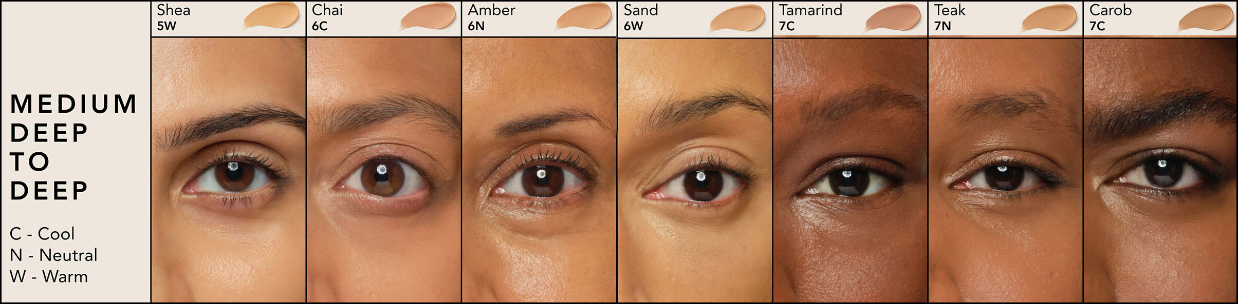 Chantecaille Bio Lifting Concealer medium deep to deep shades on models