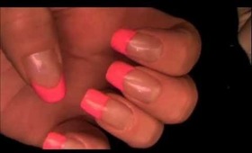 Hot Pink Cotton Candy French Manicure
