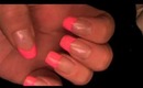 Hot Pink Cotton Candy French Manicure