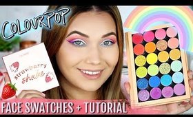 COLOURPOP RAINBOW + STRAWBERRY COLLECTION FACE SWATCHES + TUTORIAL
