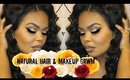 GRWM| How To Wand Curl -N- Do Natural Makeup| Full Face Tutorial| DivaGlamMobb