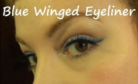 MAKEUP TUTORIAL... How to Make Blue Winged Liner and Apply It