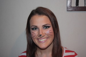 I did a cateye makeup, and added some whiskers and a cat nose just for fun :)