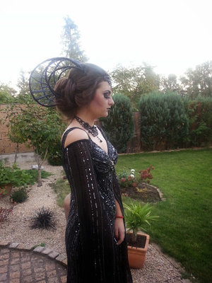 This was a test hairstyle for my evil queen entry in a Mystic makeup competition 