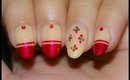 Dot Flowers and Red Tips Nail Art Tutorial