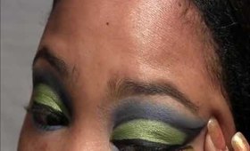 Blue & Green Cut crease