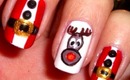 Rudolph The Red Nosed Reindeer & Santa Nails