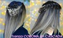 👑Peinado TRENZAS corona en CASCADA / ✨Hairstyle Waterfall Braid in crown tutorial | auroramakeup