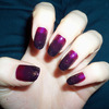 Sparkly, purple gradient nails