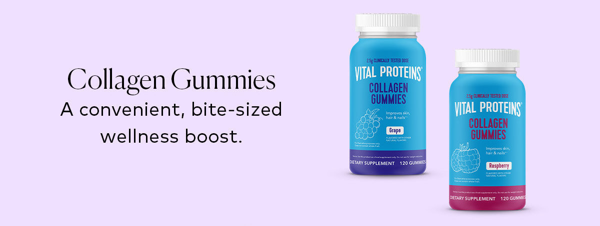 A convenient, bite-sized wellness boost—Shop the Vital Protein Collagen Gummies on Beautylish.com!