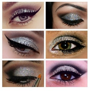 Silver glitter with a smokey eye or just a wing looks beautiful. 