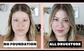 Drugstore Makeup Tutorial With No Foundation | "No Makeup" Makeup