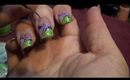 Spring nails design Green and Lavander