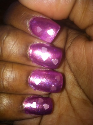 Sally Hansen Diamond Strength Royal Rose with OPI Nothin Mousie 'bout it on top